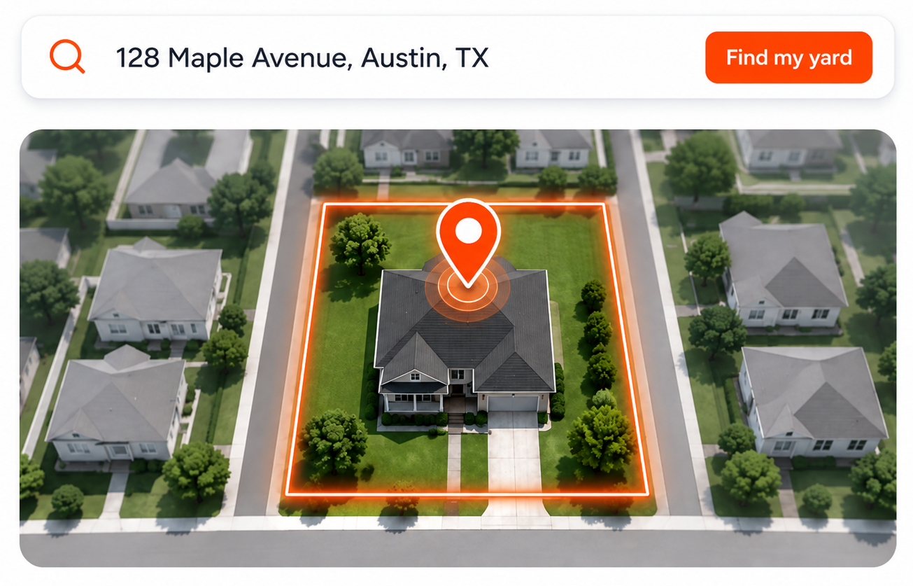 Locate property satellite map interface