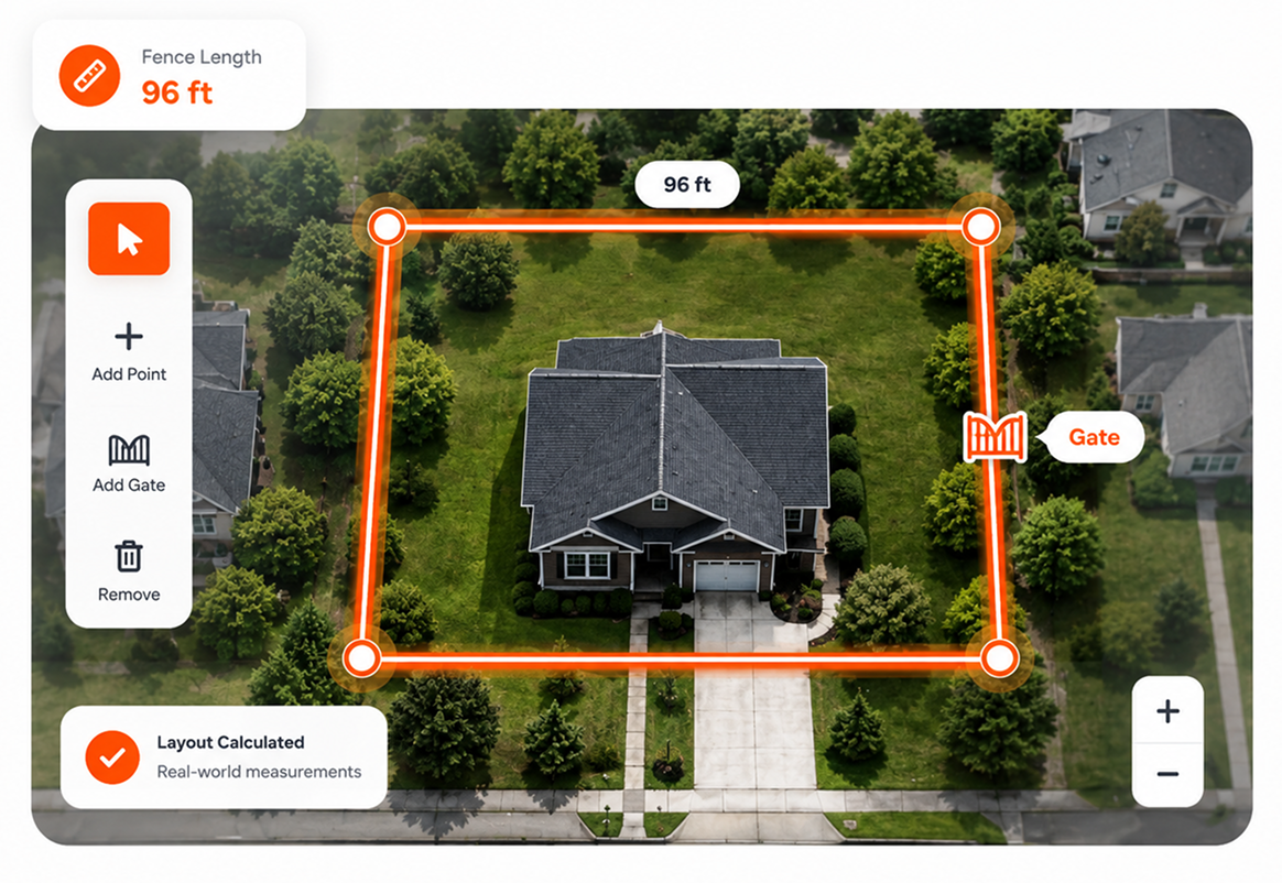 Sketch fence layout property interface